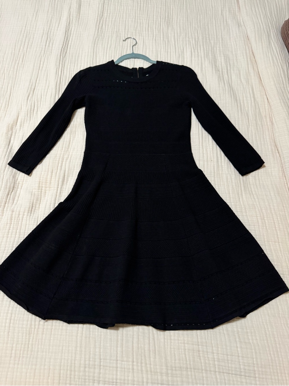Eliza J Black Knit Fit-and-Flare Mini Dress